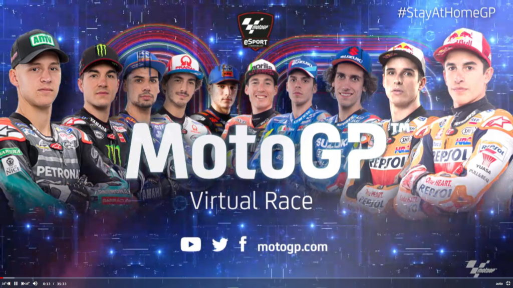 Erster virtueller MotoGP unter dem Moto #BleibZuhauseGP 